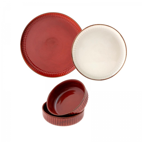 Jumbo Terracota 18 Parça Yemek Takımı (Kırmızı)