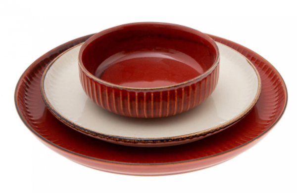 Jumbo Terracota 18 Parça Yemek Takımı (Kırmızı)