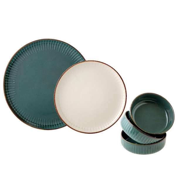 Jumbo Terracota 18 Parça Yemek Takımı (Yeşil)