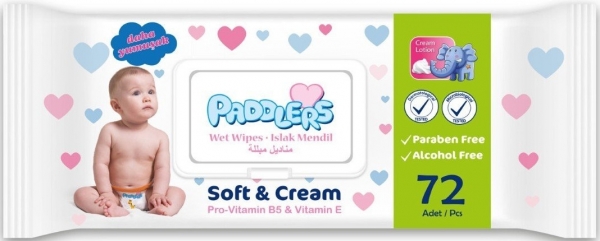 Paddlers Soft & Cream Islak Mendil (72 Yaprak)