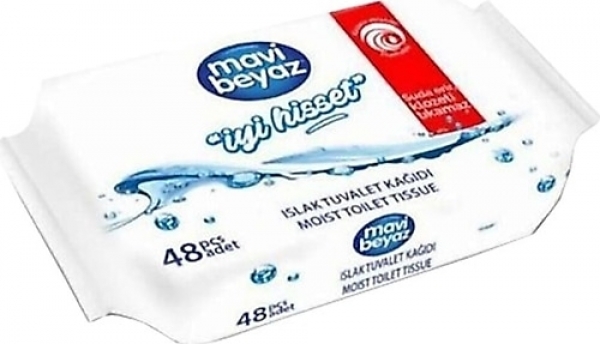 Mavi Beyaz Islak Tuvalet Kağıdı