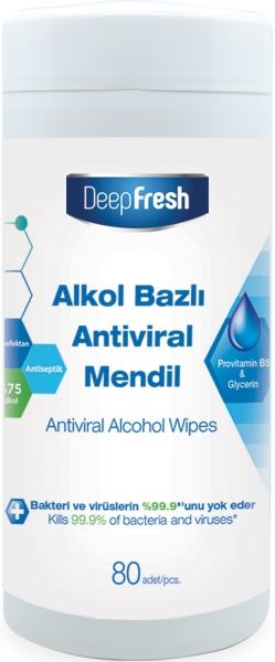 Deep Fresh Alkollü Antiviral Kutulu Islak Mendil (80 Yaprak)