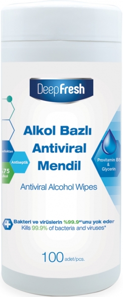 Deep Fresh Alkollü Antiviral Kutulu Islak Mendil (100 Yaprak)