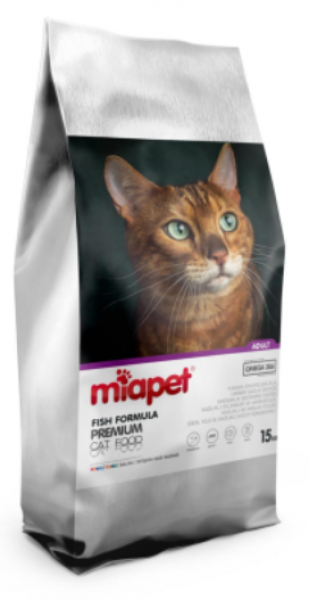 Miapet Renkli Taneli Balıklı Yetişkin 15 kg Kedi Maması