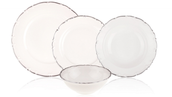 Bambum Lace Platin 24 Parça Yemek Takımı