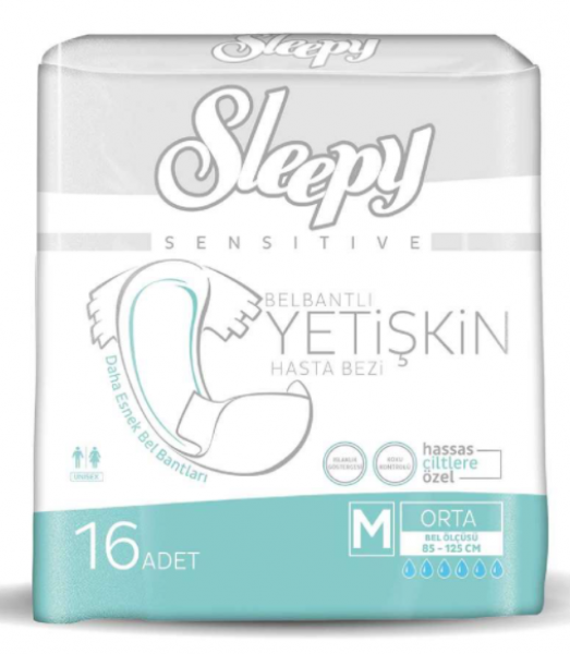 Sleepy Medium Belbantlı Yetişkin Bezi 16 Adet