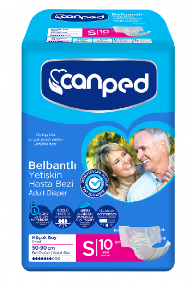 Canped Tekstil Yüzeyli Small Belbantlı Yetişkin Bezi 10 Adet