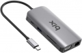 Bix BX17HB Type-C to Ethernet HDMI PD USB 3.2 MicroSD SD VGA resim