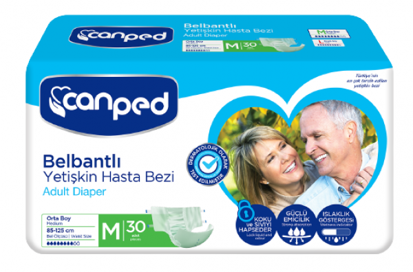 Canped Medium Belbantlı Yetişkin Bezi 30 Adet