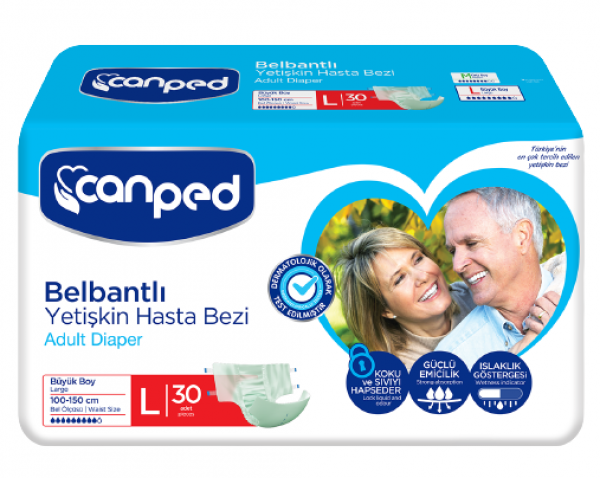Canped Large Belbantlı Yetişkin Bezi 30 Adet
