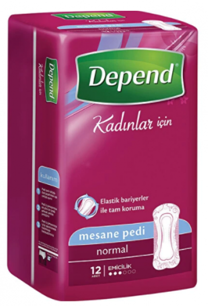 Depend Kadın Normal Mesane Pedi 12 Adet
