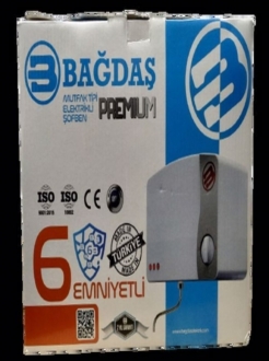 Bağdaş Premium 6 Emniyetli (mutfak tipi) Elektrikli Şofben