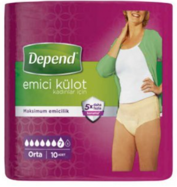 Depend Kadın Medium Orta Emici Külot 10 Adet