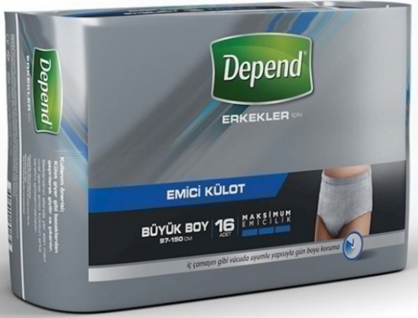 Depend Erkek Gece Large Emici Külot 16 Adet