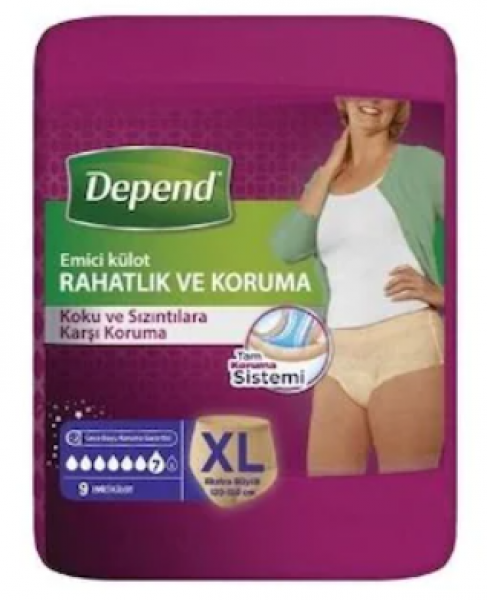 Depend XLarge Kadın Emici Külot 9 Adet