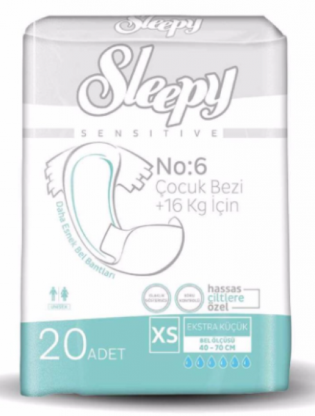 Sleepy XSmall Belbantlı Yetişkin Bezi 20 Adet