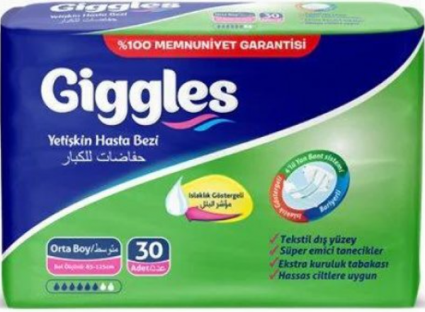 Giggles Medium Belbantlı Yetişkin Bezi 30 Adet