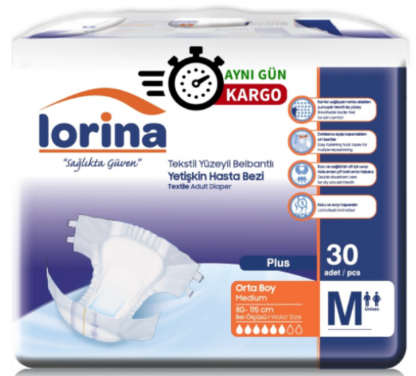 Lorina Medium Belbantlı Yetişkin Bezi 30 Adet