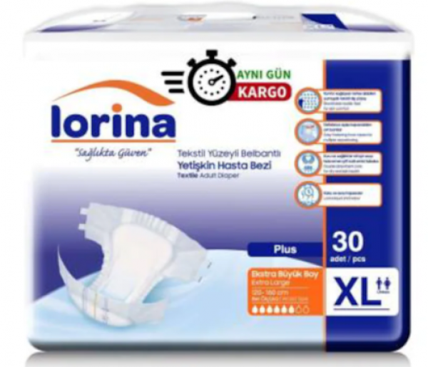 Lorina XLarge Belbantlı Yetişkin Bezi 30 Adet