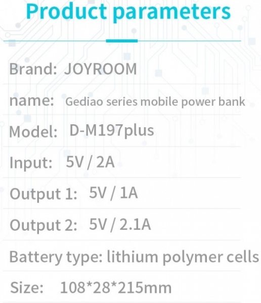 Joyroom D-M197 Plus 20000 mAh Powerbank