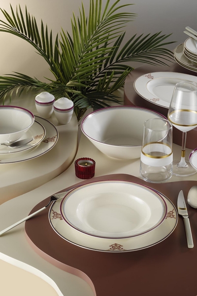 Kütahya Porselen Bone Kalipso 114392 60 Parça Yemek Takımı
