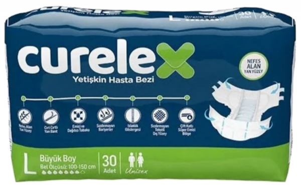 Curelex Large Belbantlı Yetişkin Bezi 30 Adet