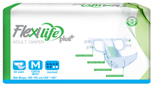 Flexilife Plus Medium Belbantlı Yetişkin Bezi 30 Adet
