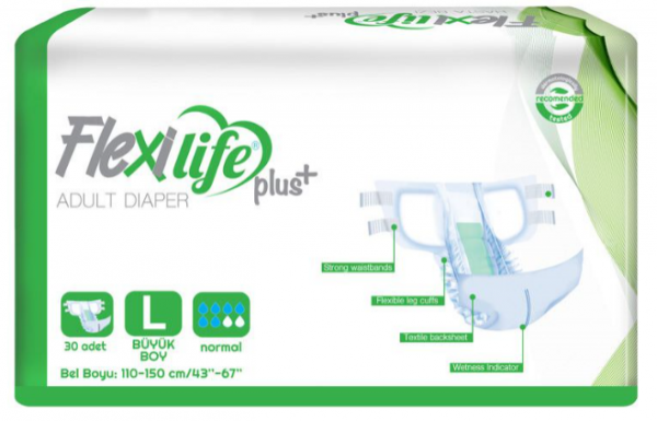 Flexilife Plus Large Belbantlı Yetişkin Bezi 30 Adet
