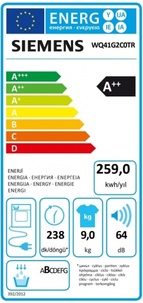 Siemens WQ41G2C0TR Isı Pompalı Kurutma Makinesi