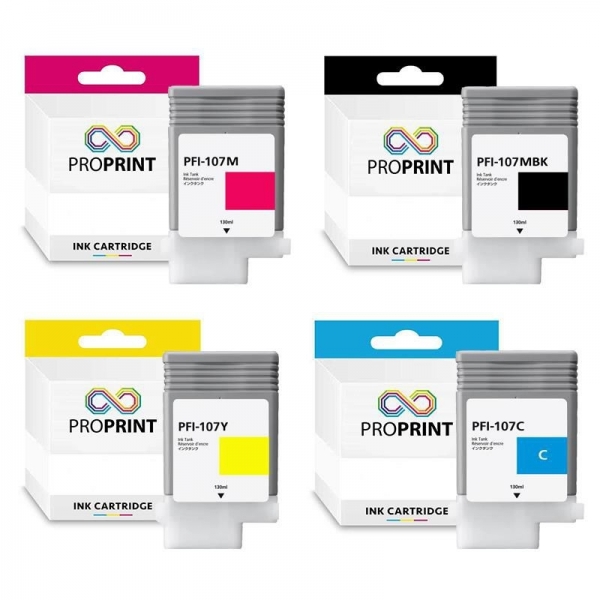 Proprint PFI-107 Muadil Kartuş (Siyah / Sarı / Mavi / Kırmızı)