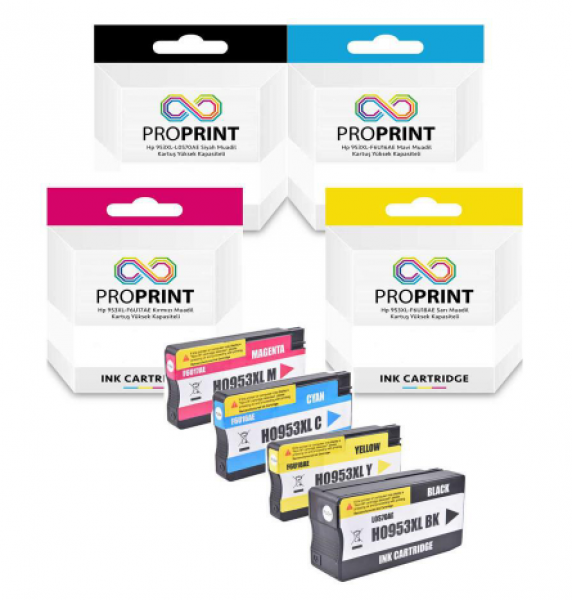 Proprint 953XL Muadil Kartuş (Siyah / Sarı / Mavi / Kırmızı)