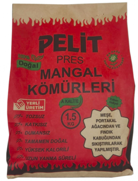 Özkaral Pelit Pres Mangal Kömürü 1.5 kg