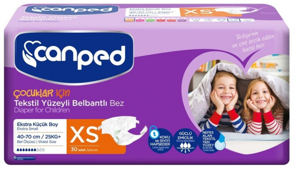 Canped Kids XSmall Belbantlı Yetişkin Bezi 30 Adet