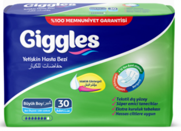 Giggles Eko Large Belbantlı Yetişkin Bezi 30 Adet