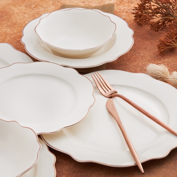 Karaca Almond Rose Line 24 Parça Yemek Takımı