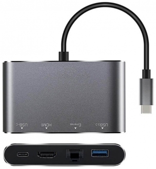 Wozlo Type-C to USB 3.0 HDMI Ethernet Type-C Dönüştürücü