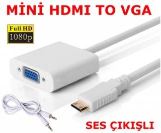 Wozlo Mini HDMI to VGA Dönüştürücü