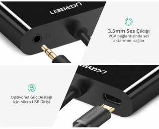 Ugreen 40744 HDMI to VGA HDMI AUX Dönüştürücü