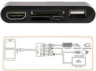 S-link MHL-88 Micro USB to HDMI USB-A SD MicroSD Dönüştürücü