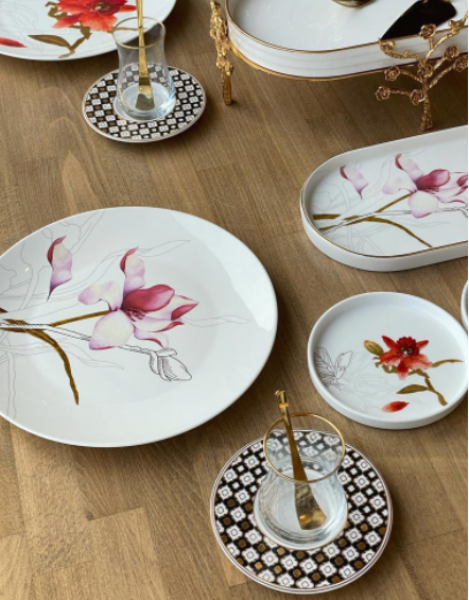 Rossev Royal Flowers 42 Parça Kahvaltı Takımı