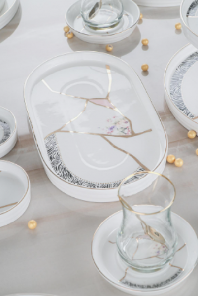 Acar Kintsugi Moon 25 Parça Kahvaltı Takımı