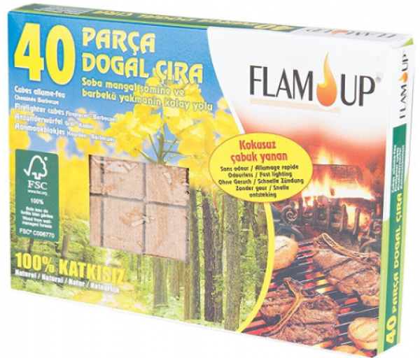 Flam Up Çiçek Özlü Doğal Çıra 40 Adet