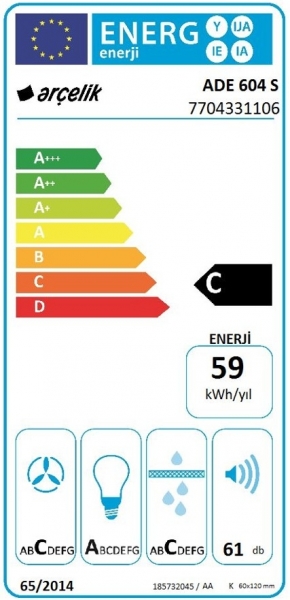Arçelik ADE 604 S Davlumbaz