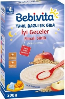 Bebivita Gece Elmalı Sütlü Tahıllı 200 gr Kaşık Mama