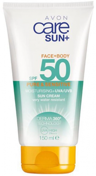 Avon Care Sun+ Pure & Sensitive Face and Body Güneş Kremi 50 Faktör 150 ml