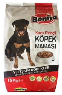 Bonisa Kuzu Etli Pirinçli Yetişkin 15 kg Köpek Maması