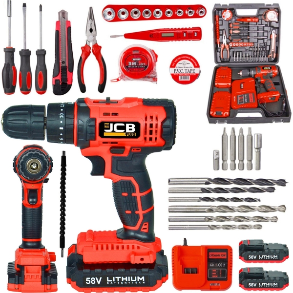 JCB Pro Plus 58 V 8 Ah Akülü Matkap (Kırmızı)
