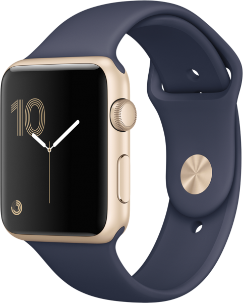 Apple Watch Series 1 (42 mm) Altın Rengi Alüminyum Kasa ve Gece Mavisi Spor Kordon Akıllı Saat