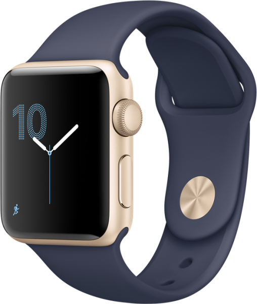 Apple Watch Series 2 (38 mm) Altın Rengi Alüminyum Kasa ve Gece Mavisi Spor Kordon Akıllı Saat