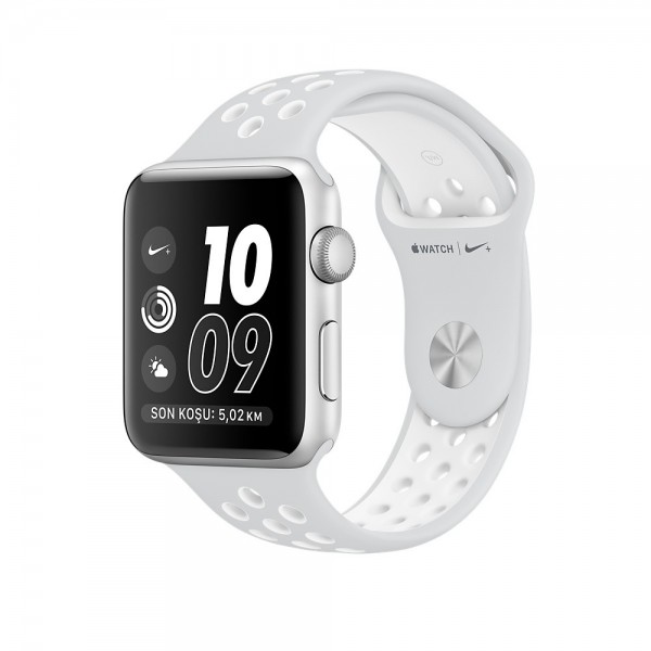 Apple Watch Nike+ Series 2 (38 mm) Gümüş Rengi Alüminyum Kasa ve Saf Platin/Beyaz Nike Spor Kordon Akıllı Saat